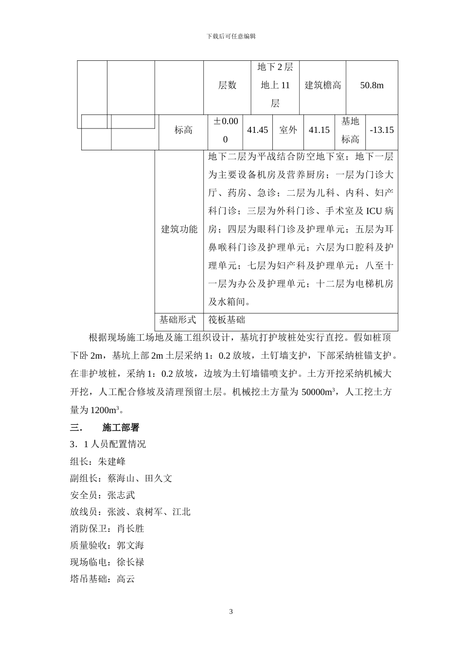 航空工业中心医院医疗楼工程挖土方施工方案_第3页