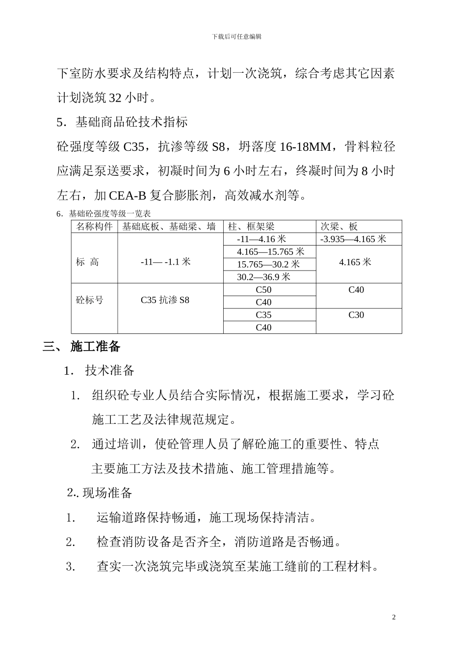 节能锅炉厂砼施工方案_第2页