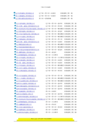 营口施工总承包企业