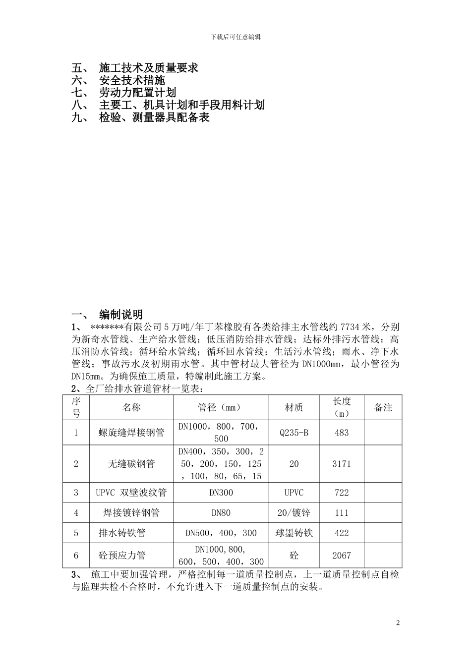 蓄水池及给水管道施工方案_第2页