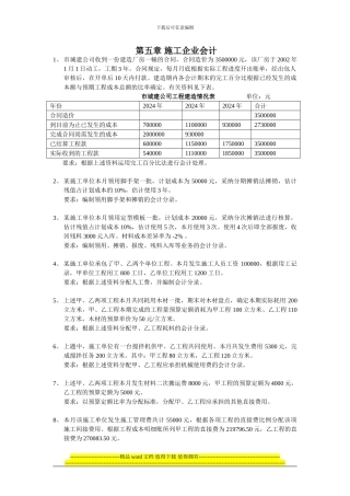 行业会计第五章-施工企业会计习题.doc