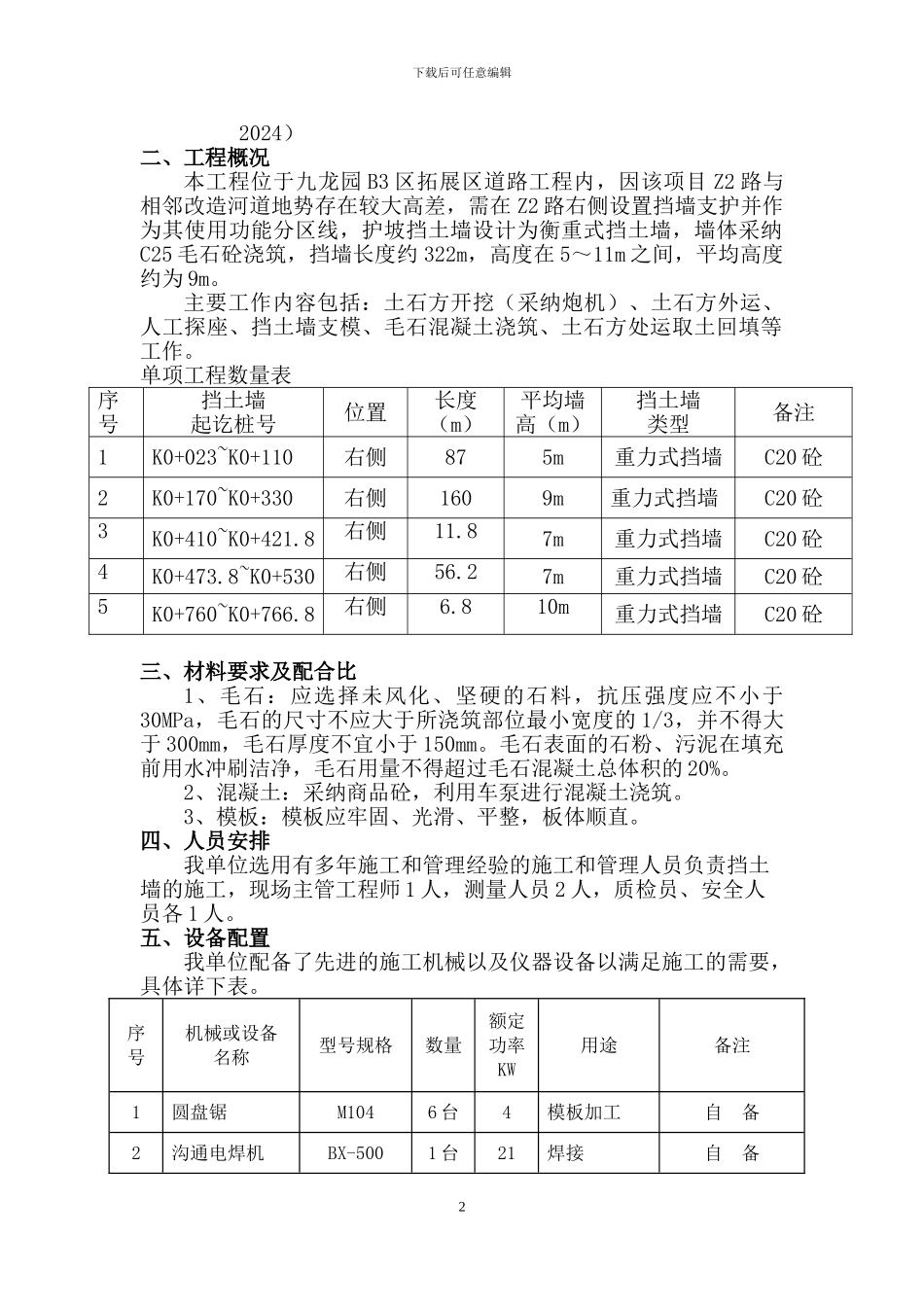 衡重式挡土墙施工方案sz_第2页