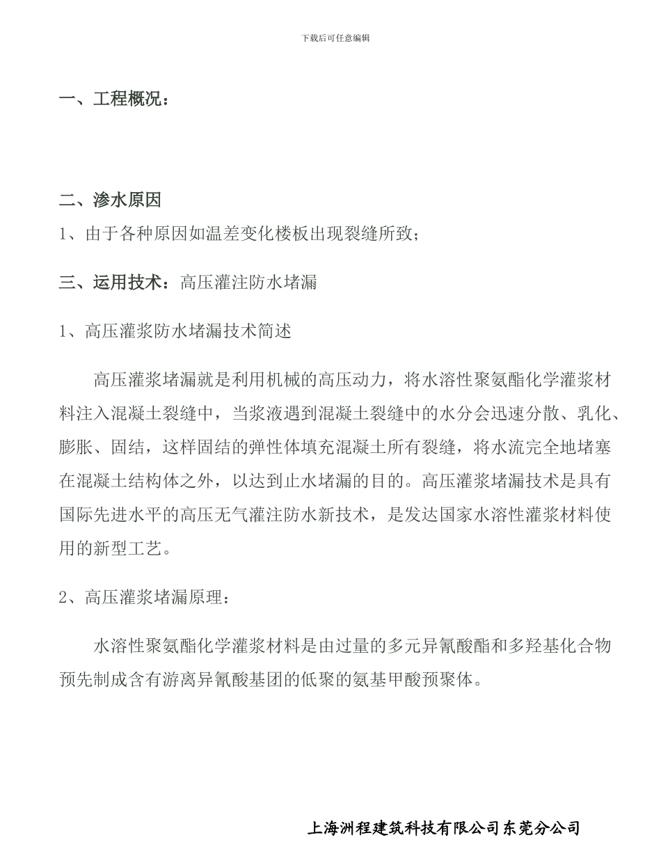 补漏施工组织方案_第1页