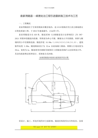 袁家湾隧道---病害处治工程引进最新施工技术与工艺