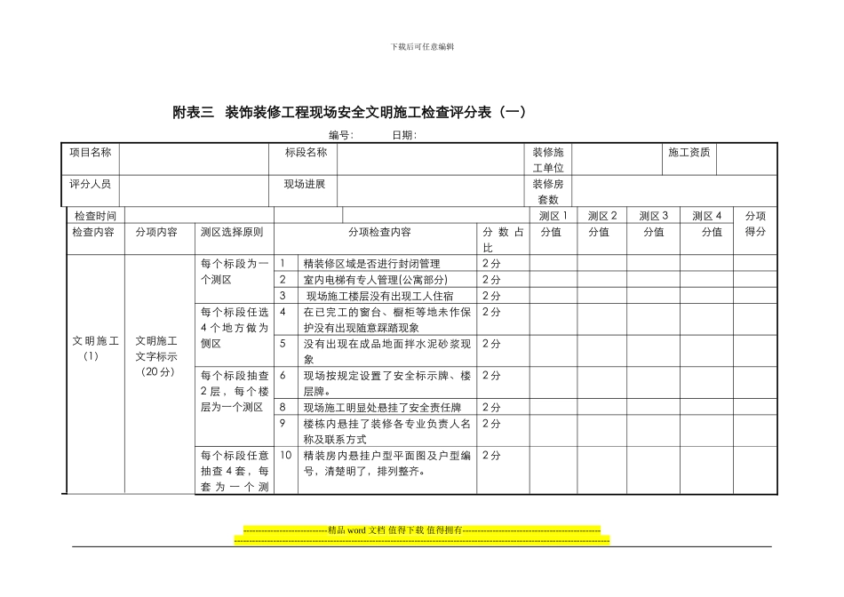 装饰装修工程文明施工评分表2024.11.15_第1页