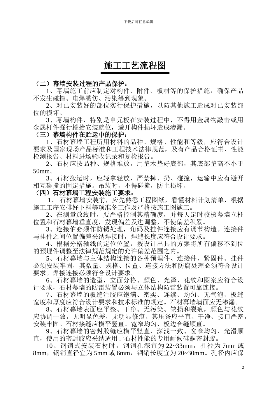 裙楼外墙干挂石施工方案_第2页