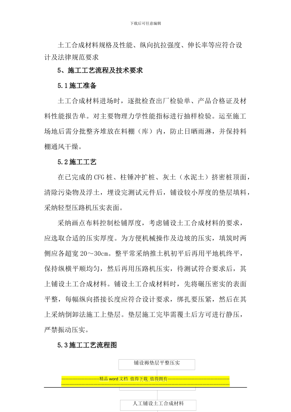 褥垫层夹铺土工合成材料施工作业指导书_第2页