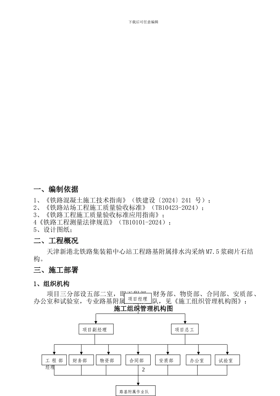 路基附属排水沟工程施工方案_第2页
