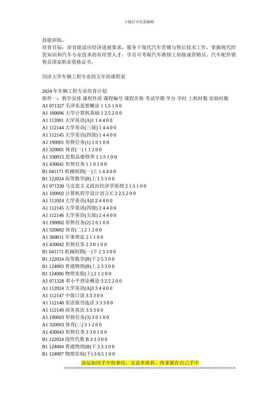 车辆工程专业培养计划_第3页