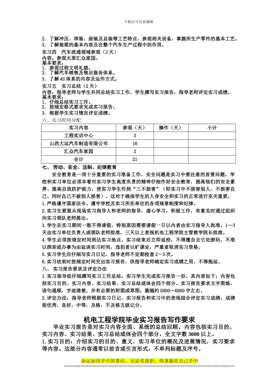 车辆工程学生毕业实习工作相关文件_第2页