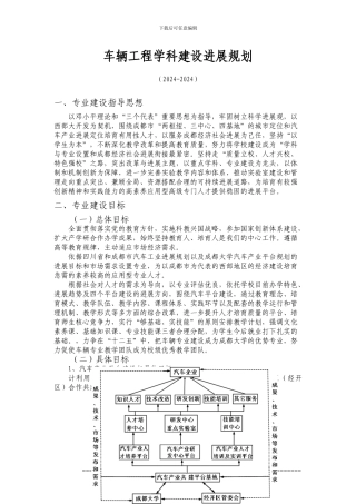 车辆工程学科建设发展125规划