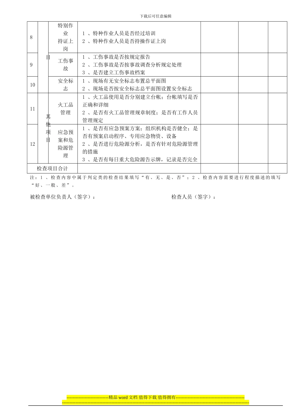 轨道交通施工安全检查用表_第2页