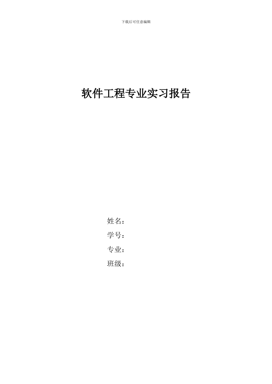 软件工程专业实习报告_第1页