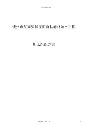 连州市某商贸城防水工程施工方案