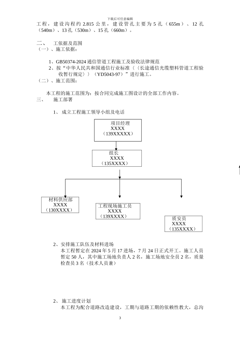 通信管道管道施工组织设计方案_第3页