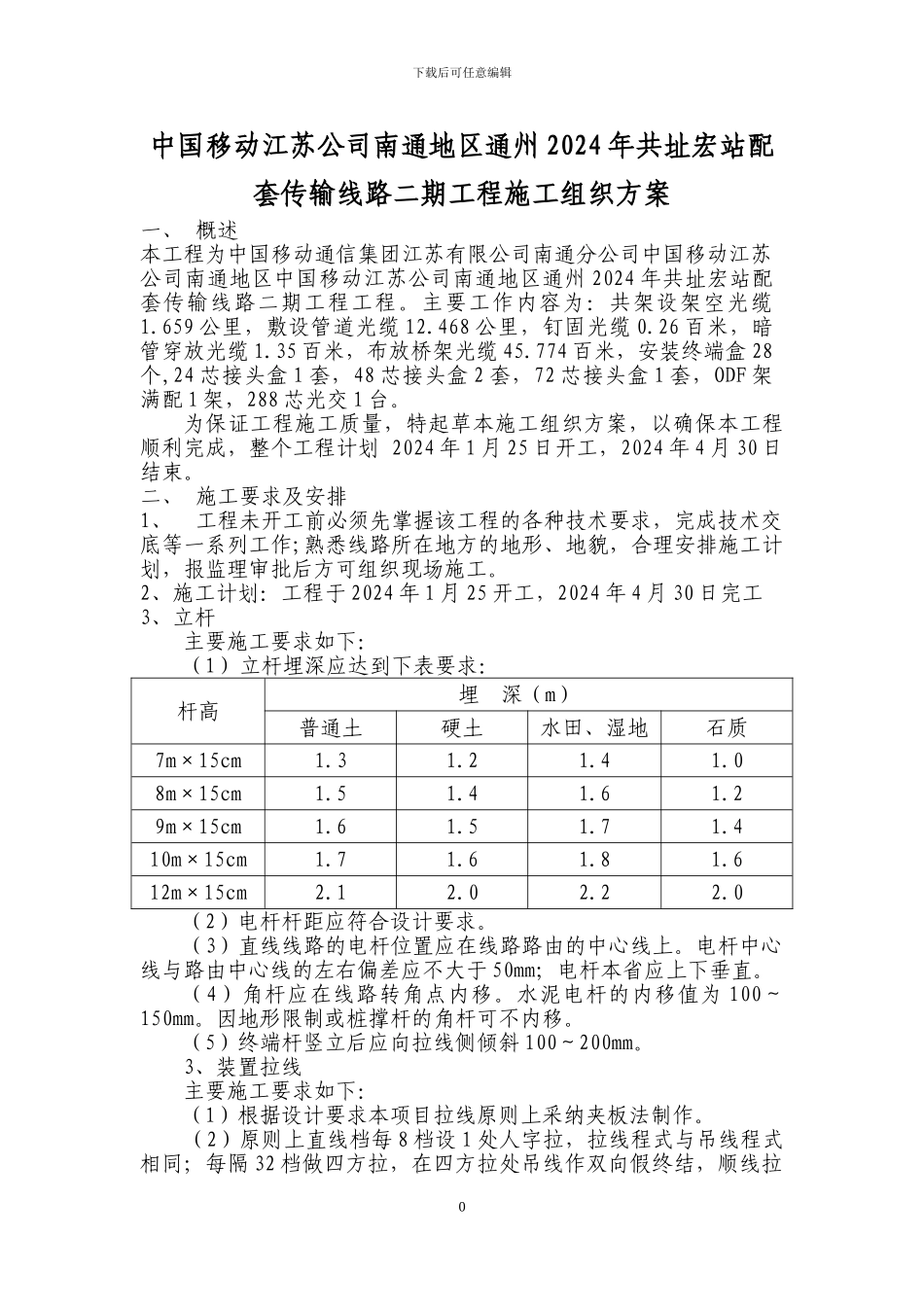 通信线路工程施工组织设计方案_第1页