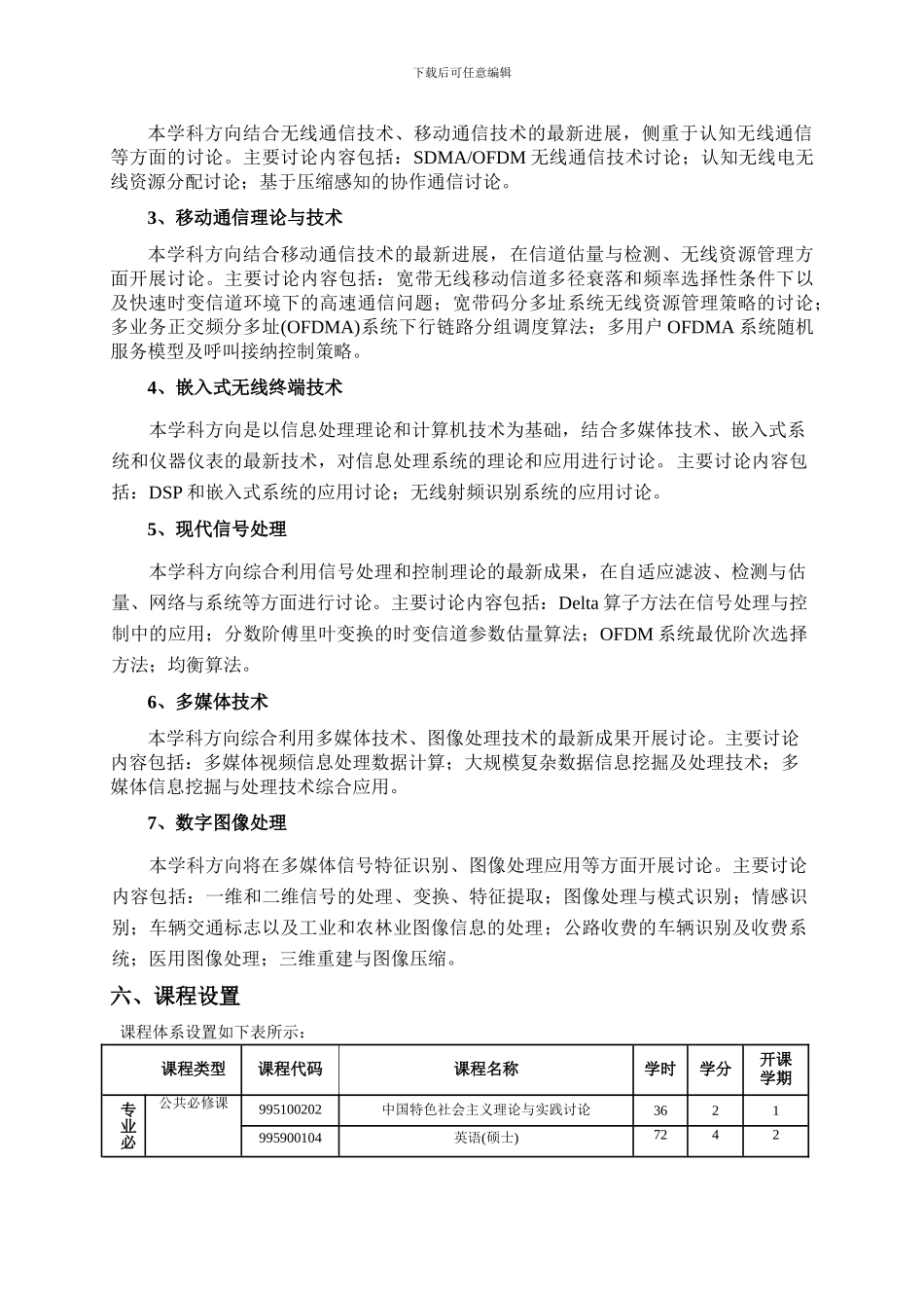 郑州大学信息与通信工程一级学科学术型硕士研究生培养方案_第2页