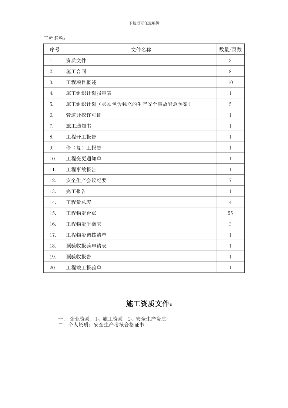 重庆移动传输线路竣工资料模板_第3页