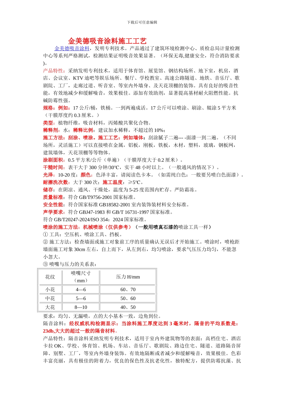金美德吸音涂料施工工艺分析_第1页