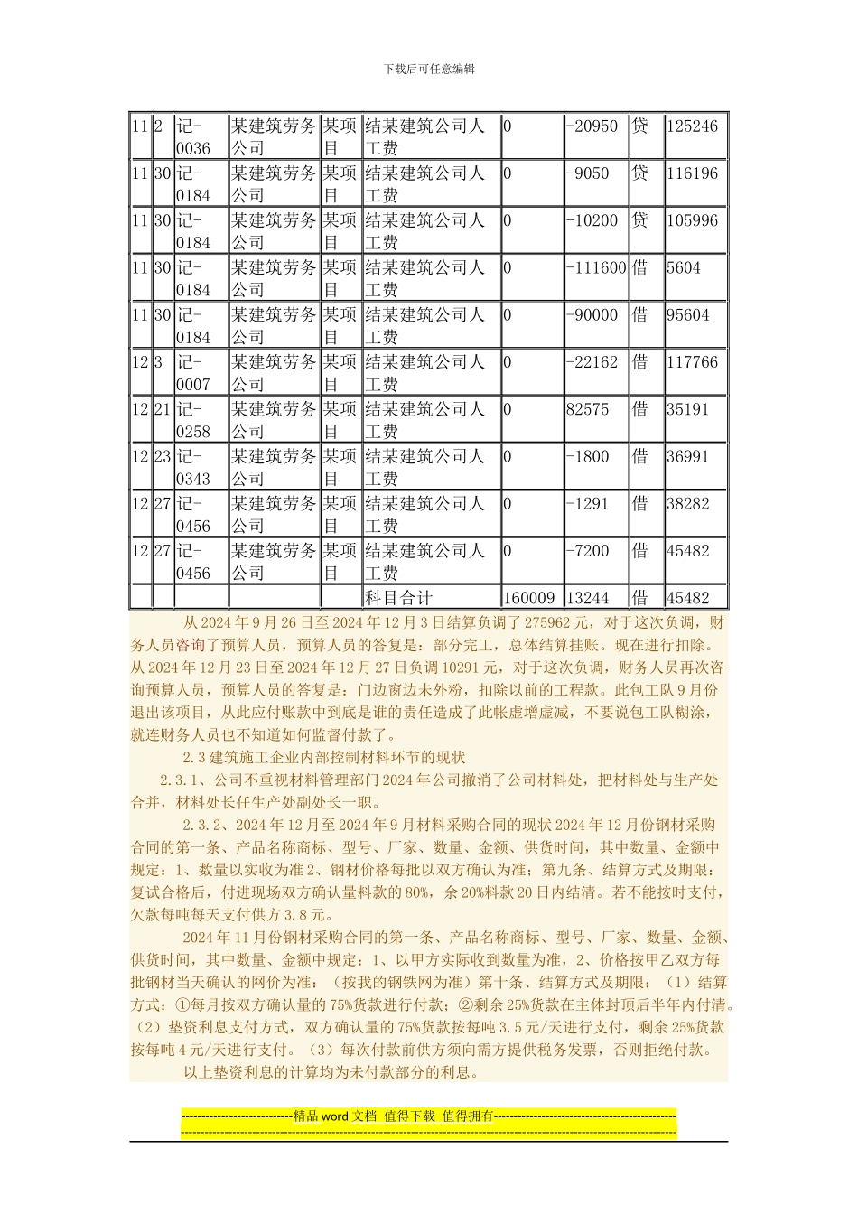 针对某建筑施工企业内部控制环节的问题及对策_第3页