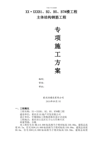 钢筋专项施工方案()