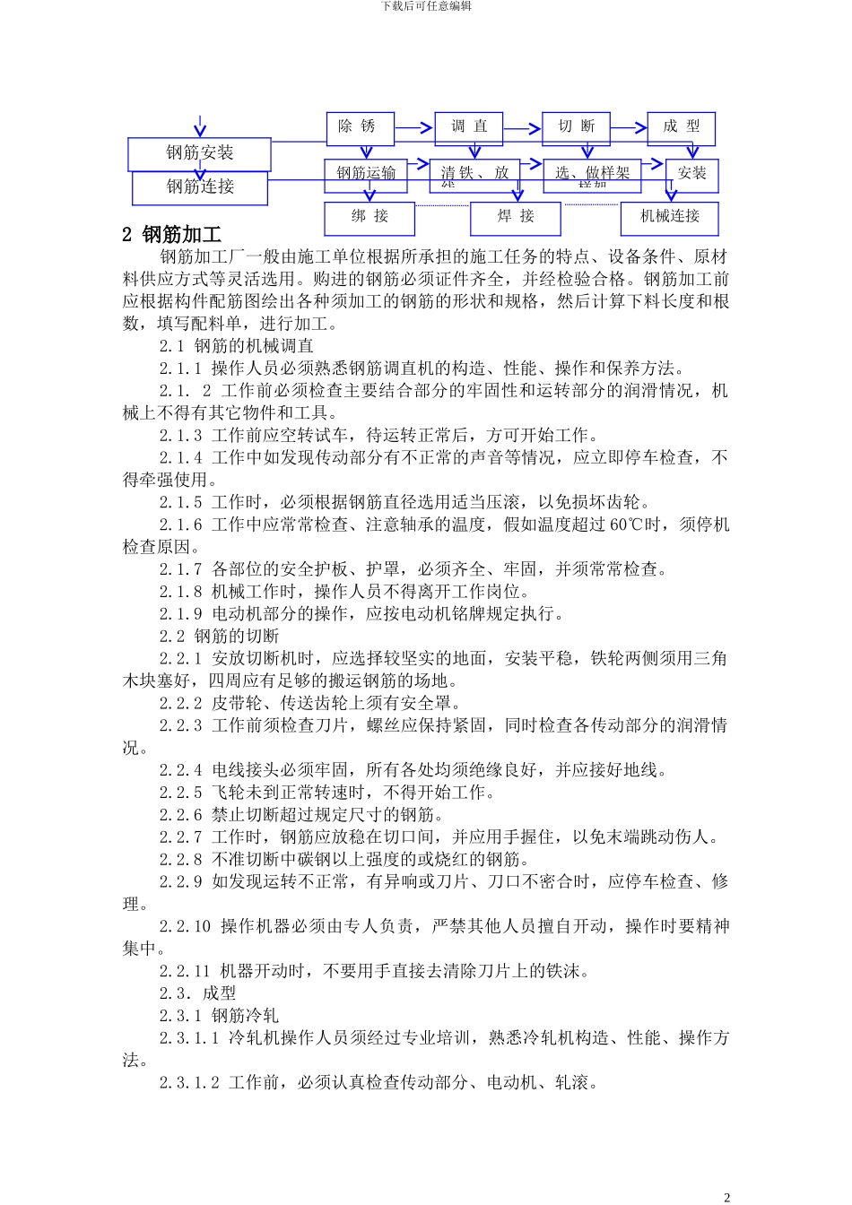 钢筋施工安全作业指导书_第2页