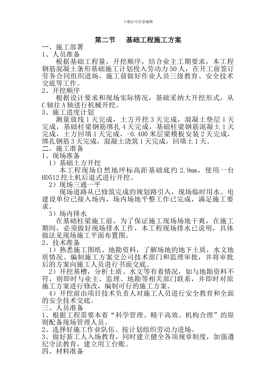 钢筋混凝土条形基础施工工艺流程_第1页