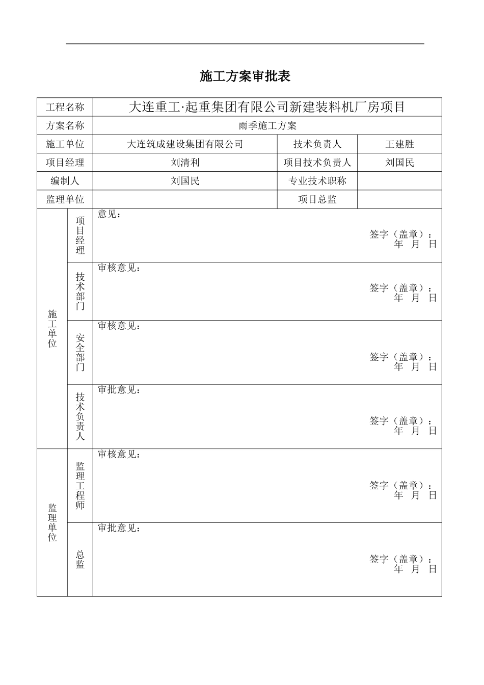 钢结构厂房雨季施工方案_第1页