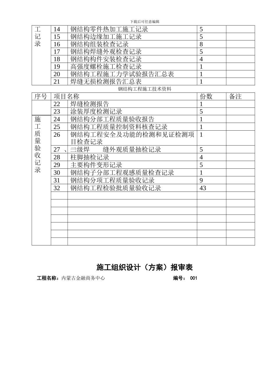 钢结构工程概况表_第3页