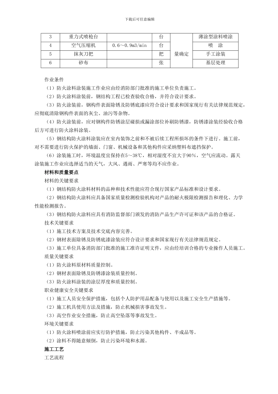 钢结构防火涂料涂装施工工艺标准_第2页