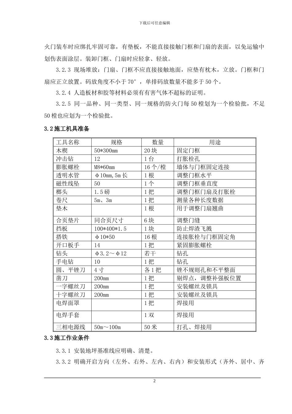 钢质防火门施工方案_第2页