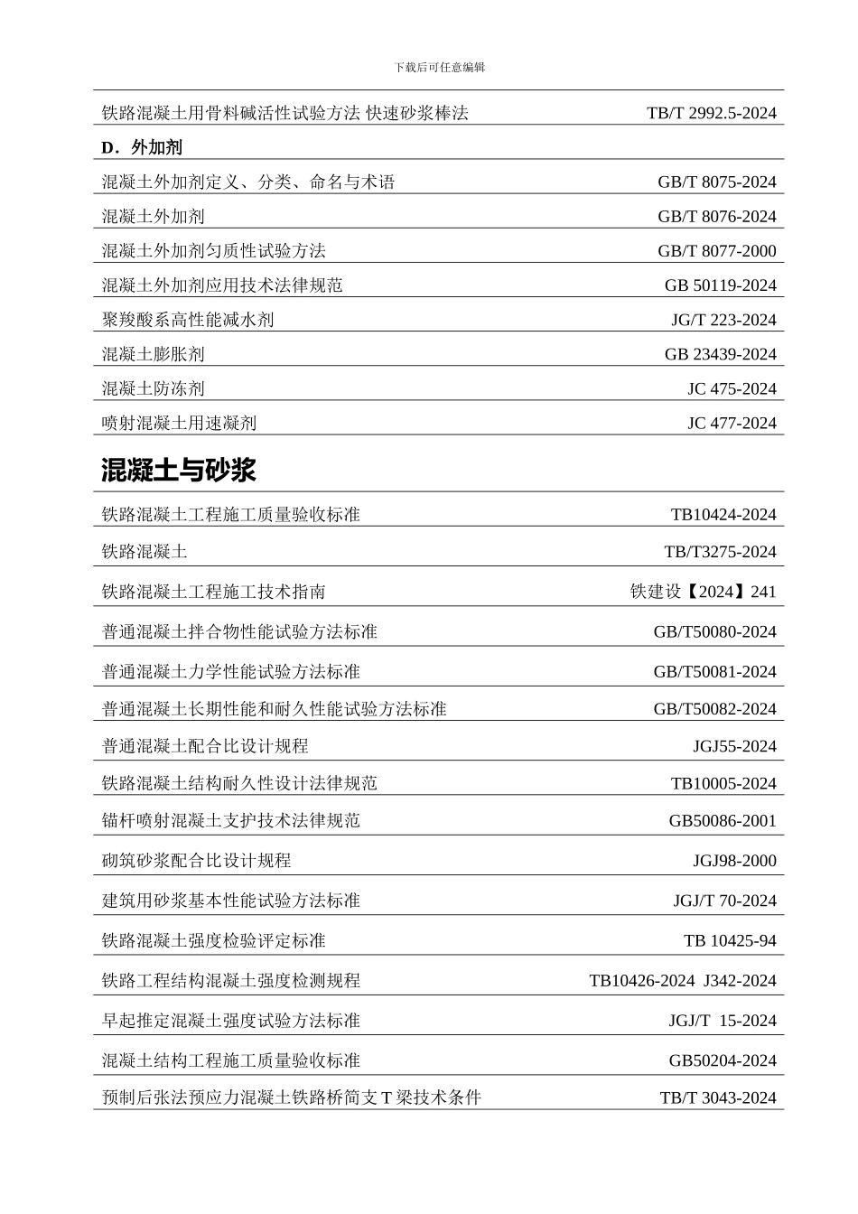 铁路工程常用规范目录_第2页