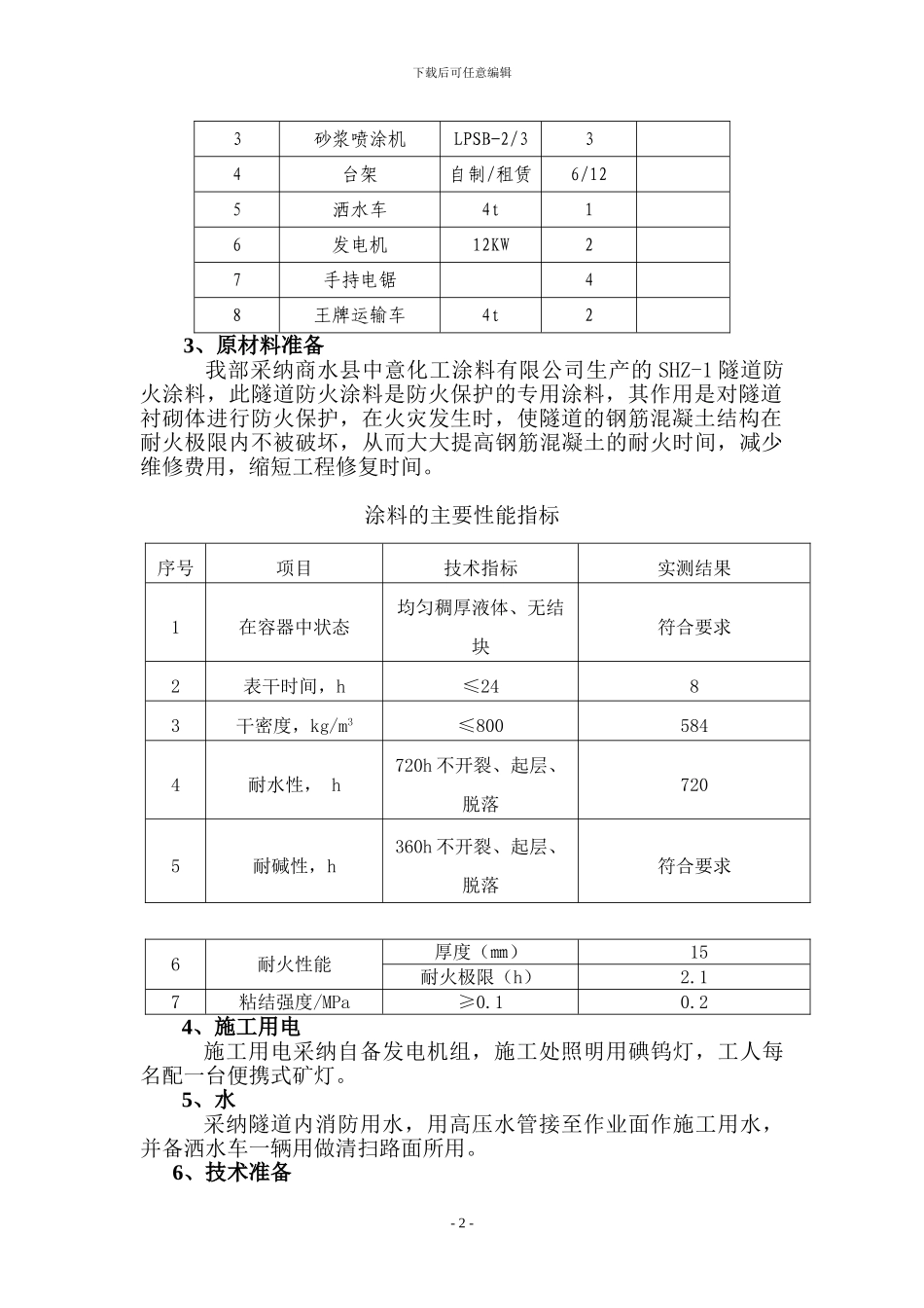 铜锣山隧道防火涂料施工方案_第2页