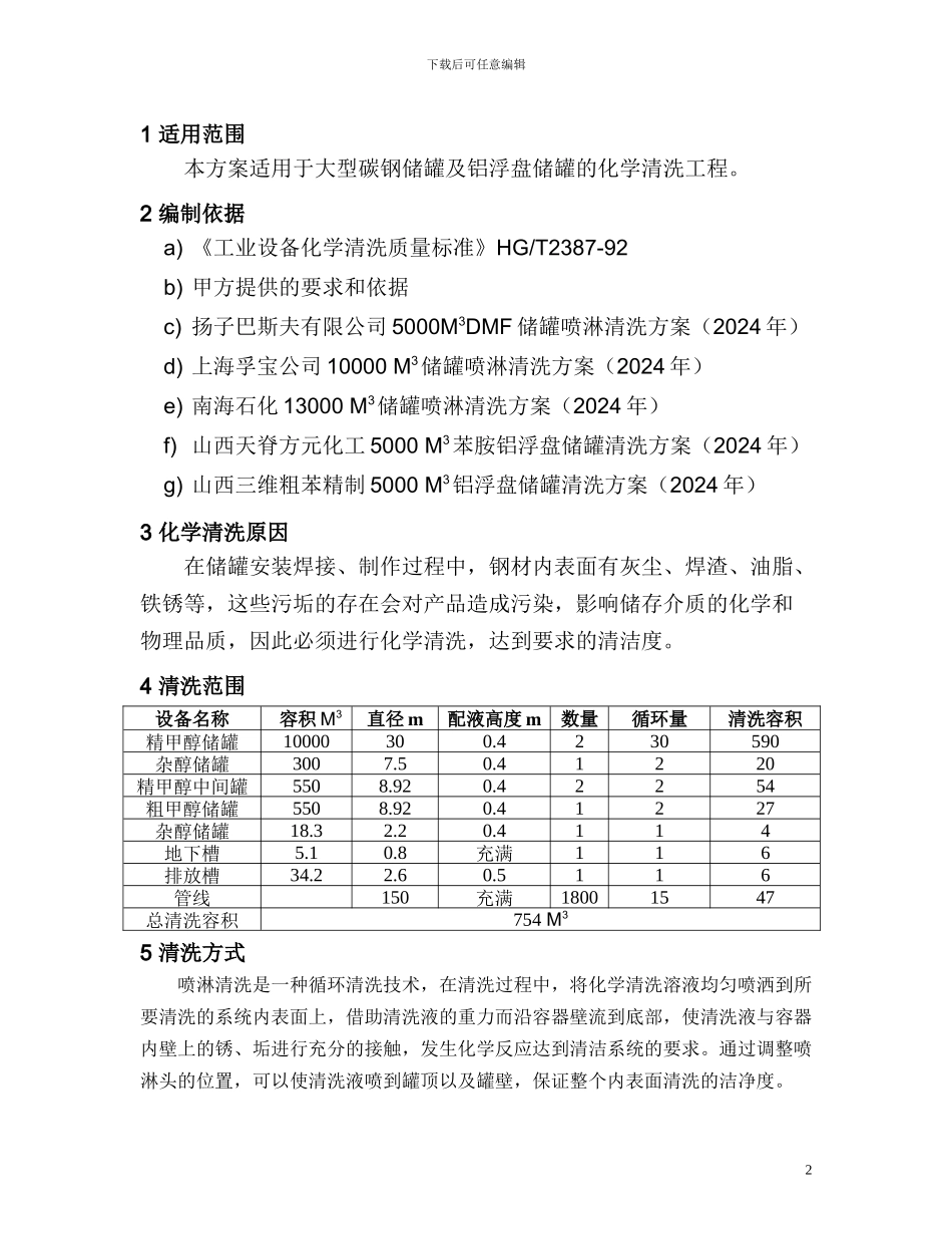 铝浮盘储罐清洗施工方案_第2页