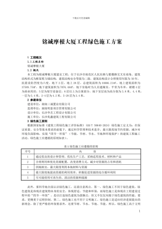 铭诚摩根绿色施工方案