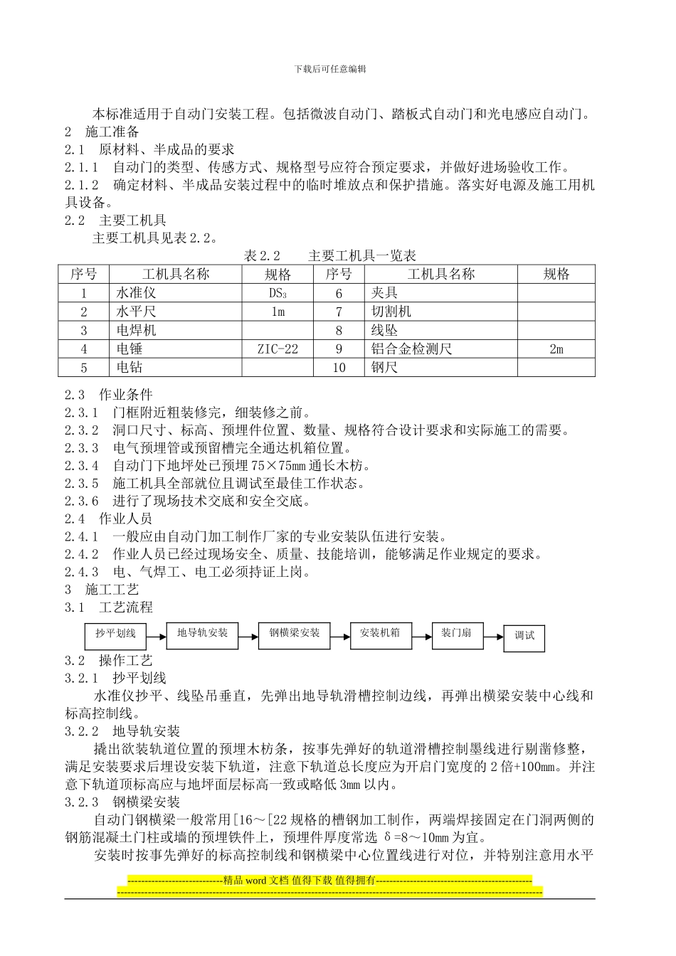 银行自动感应门安装施工说明_第2页