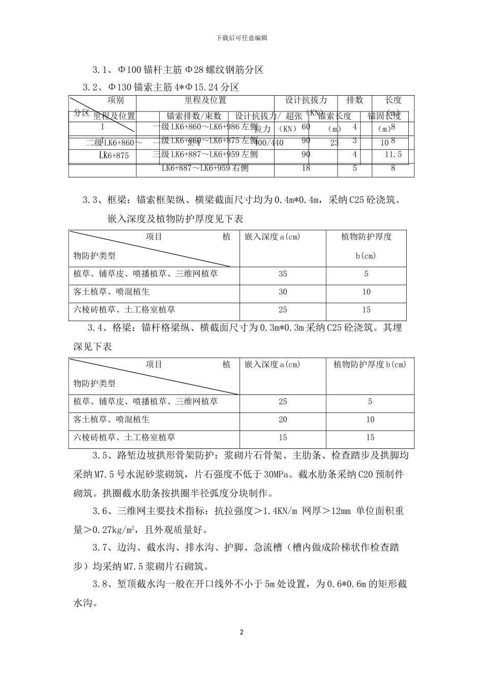 锚杆格梁防护首项施工方案_第2页