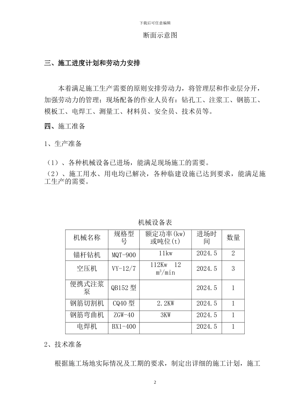 锚杆框架梁专项施工方案_第3页