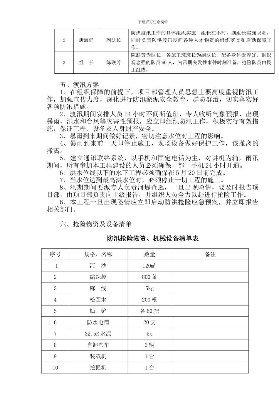 镇远县金保乡防洪治涝工程汛期--施工安全渡汛方案_第3页