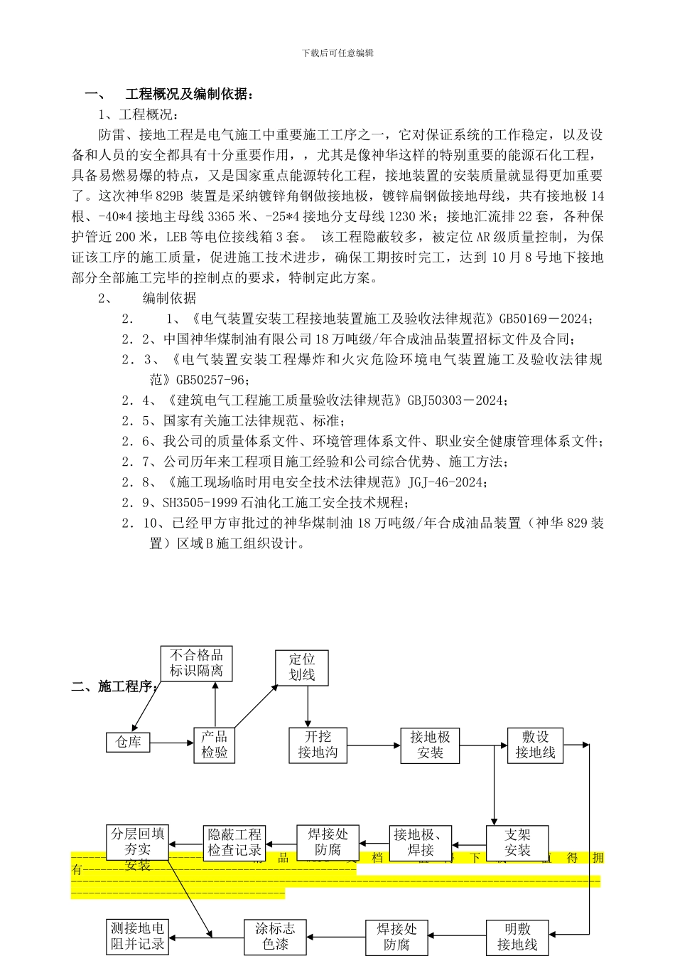 防雷、接地施工方案_第1页