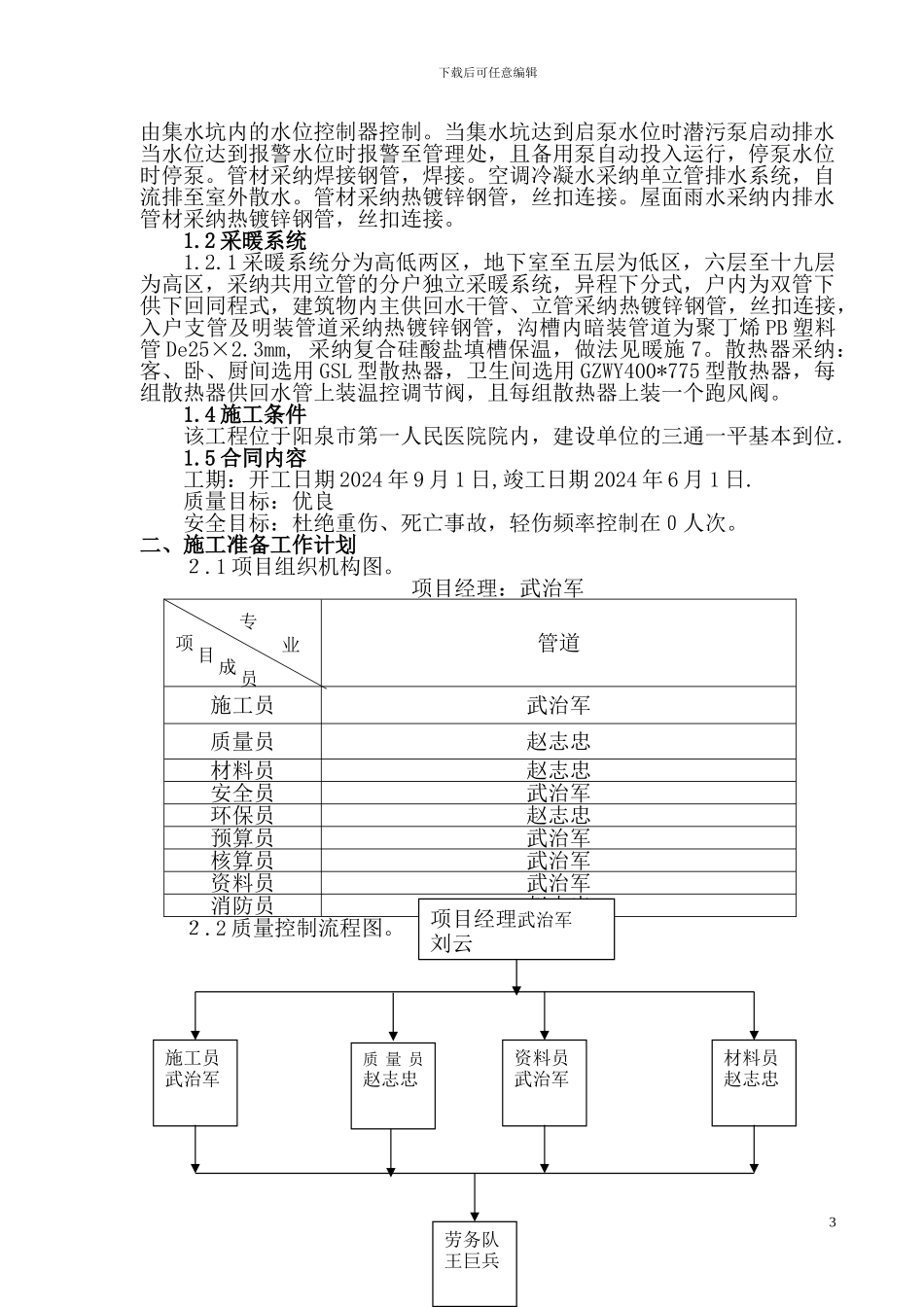 阳泉市人民医院高住楼管道施工方案_第3页