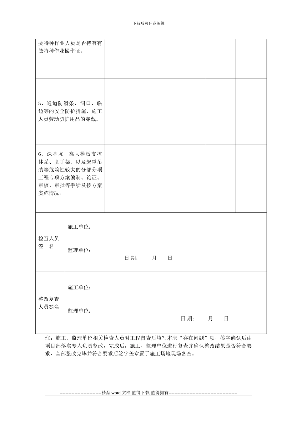 附表一：建筑施工现场冬季施工专项检查记录表_第2页