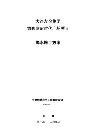 降水井施工方案(政府)