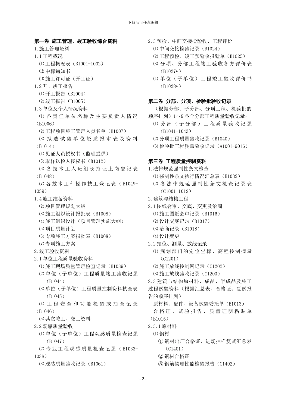 陕西施工技术资料整编目录_第2页