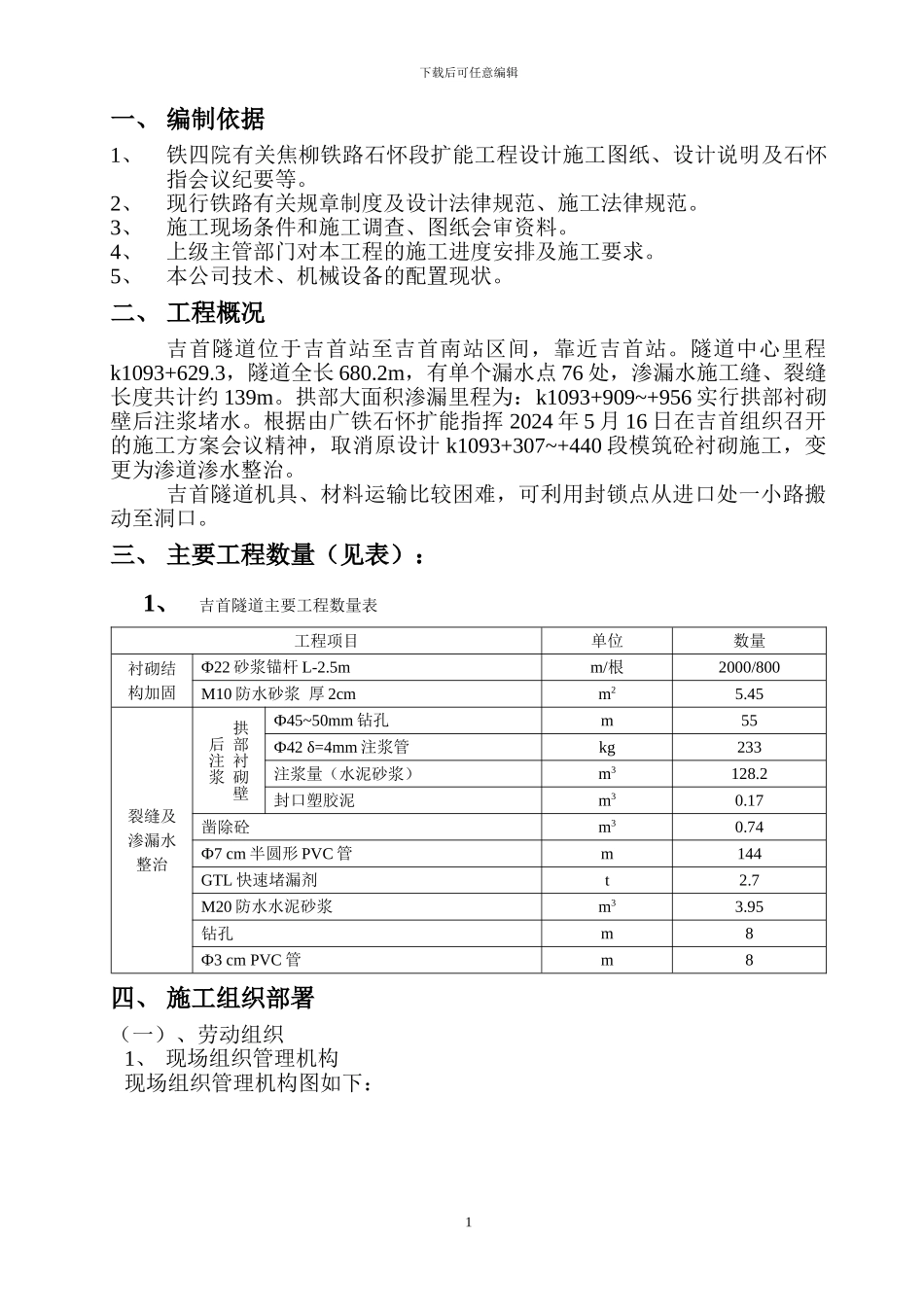 隧道网喷加固施工方案_第1页