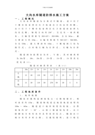 隧道防排水施工方案
