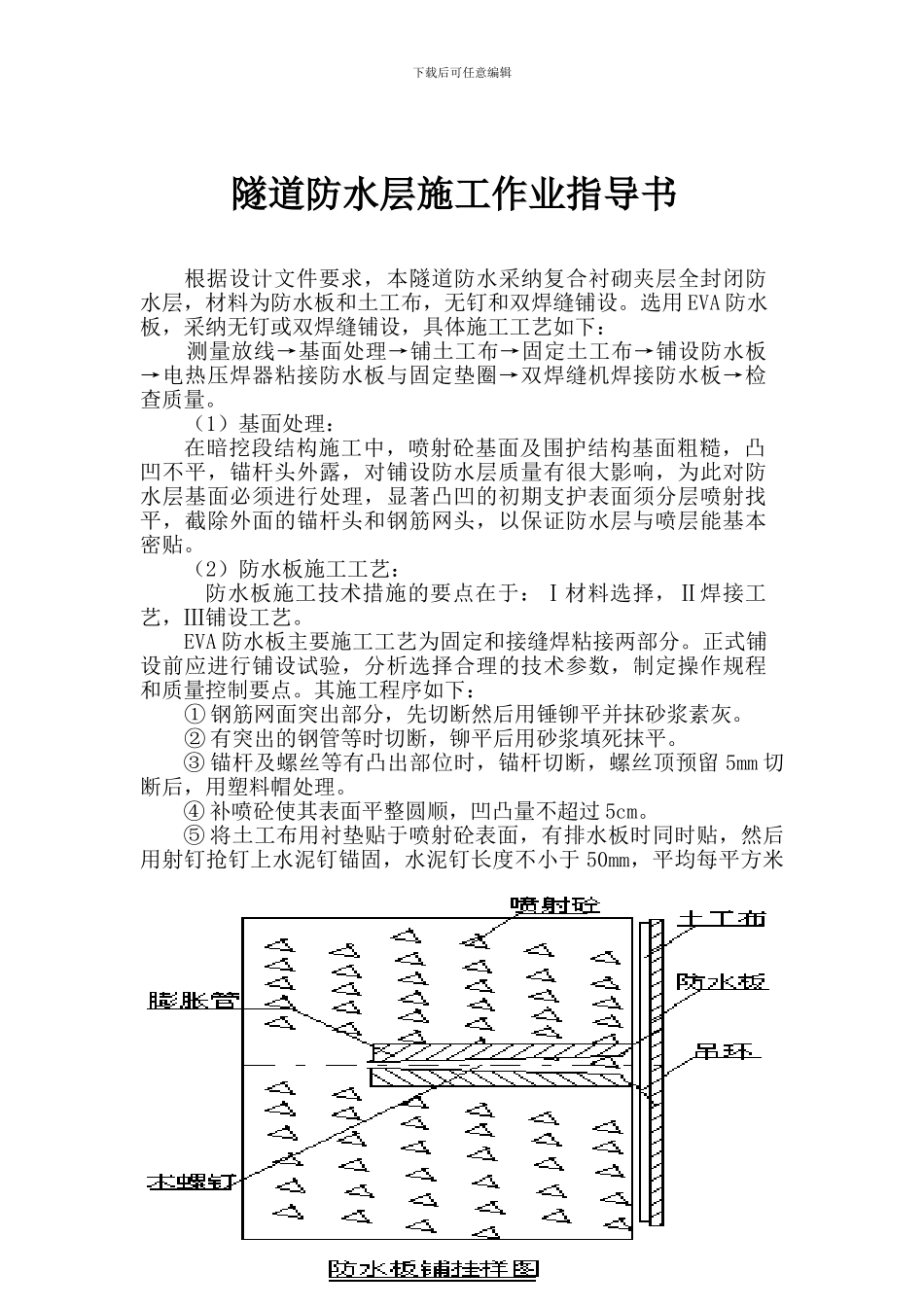 隧道防水层施工作业指导书_第2页