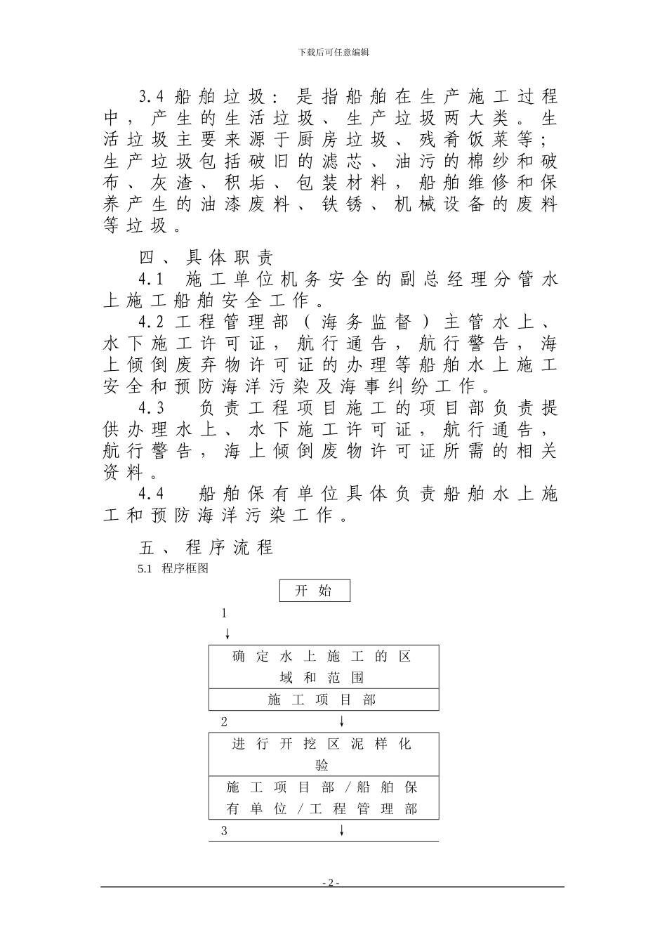 青岛胶州市东营一级渔港码头扩建工程水上施工防污染计划_第2页