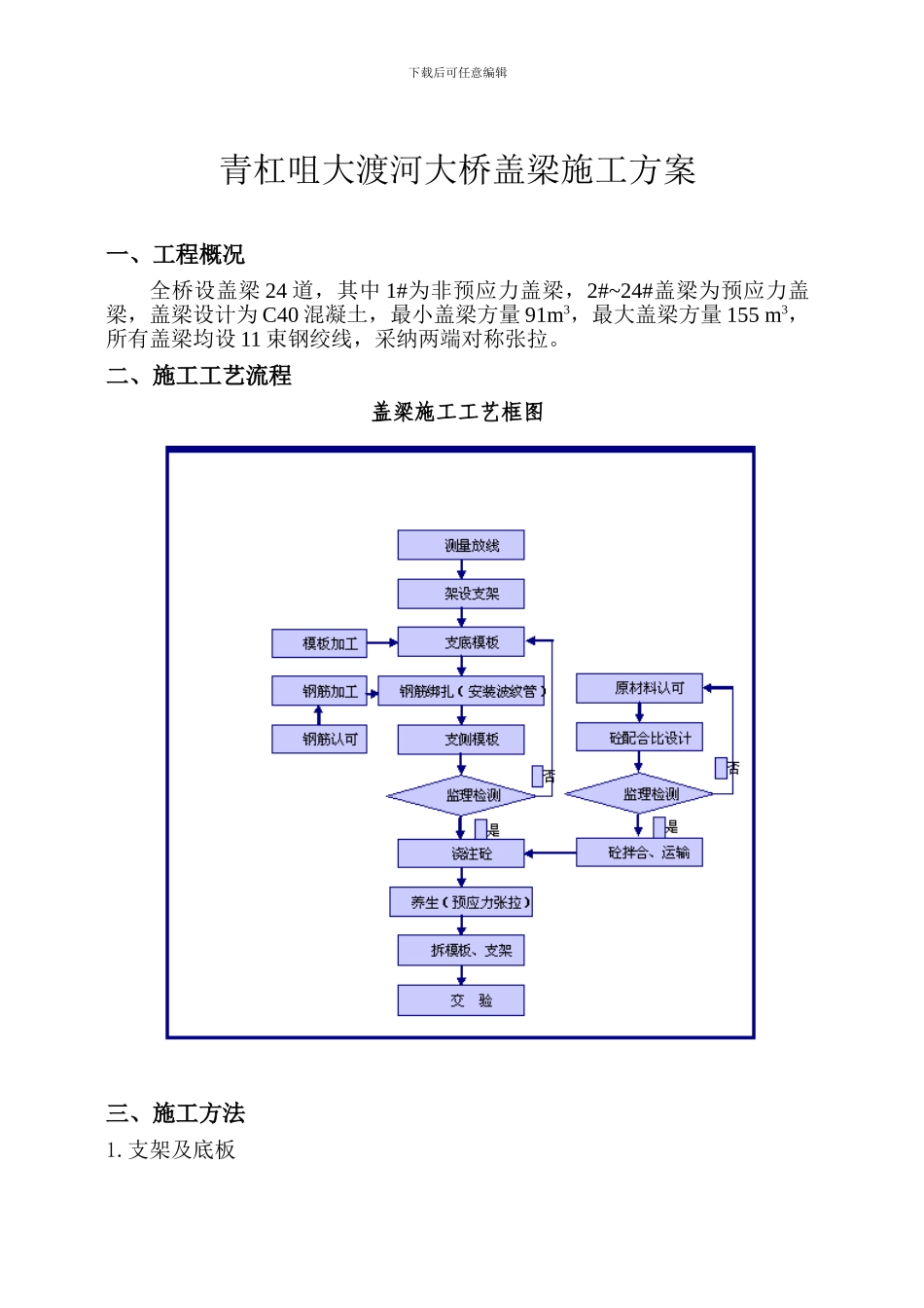 青杠咀大渡河大桥盖梁施工方案_第1页