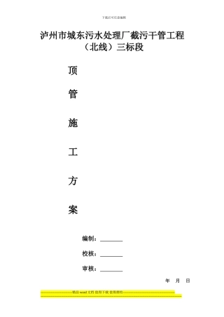 顶管专项施工方案